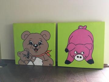 Dier schilderijtjes op canvas beschikbaar voor biedingen