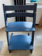 Stokke kinderstoel blauw, Ophalen, Gebruikt, Meegroeistoel, Aanschuifbaar