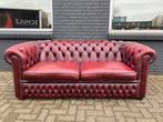 Prachtige Chesterfield zetel wijnrood GRATIS BEZORGD, Leer, Ophalen of Verzenden