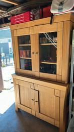 Meuble vitrine salle a manger en chene design, Huis en Inrichting, Kasten | Buffetkasten, Ophalen, Zo goed als nieuw, Eikenhout