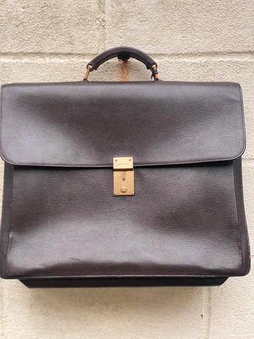 Delvaux vintage laptop-of boekentas chocoladebruin beschikbaar voor biedingen