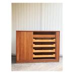 Massieve,  vintage, sideboard met tambour deuren, Ophalen, Teakhout