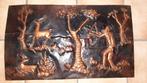 Tableau en cuivre repoussé, Ophalen, Koper