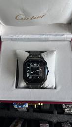 Cartier santos hele set, Overige merken, Leer, Staal, Polshorloge