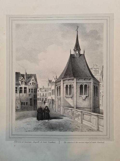1847 - Mechelen / de Sint-Romboutskapel, Antiek en Kunst, Kunst | Litho's en Zeefdrukken, Verzenden