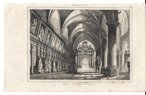 1844 - Antwerpen - Sint-Pauluskerk, Antiek en Kunst, Kunst | Etsen en Gravures, Ophalen of Verzenden