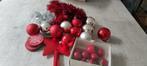 Kerstdecoratie rood en grijs 2 slingers, 11 ballen, decorati, Enlèvement ou Envoi