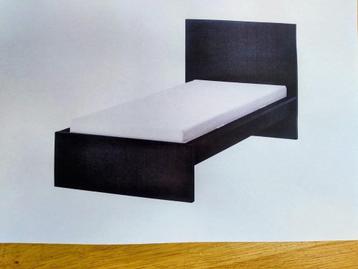 zwart bed Ikea 1 persoon MALM beschikbaar voor biedingen