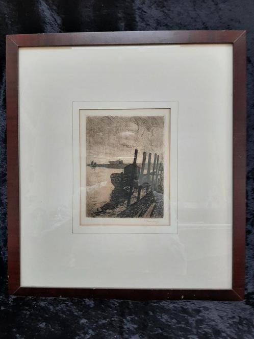 Prachtige originele ets van Richard Baseleer, Antiek en Kunst, Kunst | Schilderijen | Klassiek, Ophalen of Verzenden