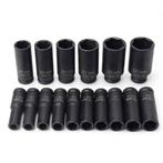 Coffret de douilles noires/ socket 16 pièces CR-V, Ophalen, Nieuw
