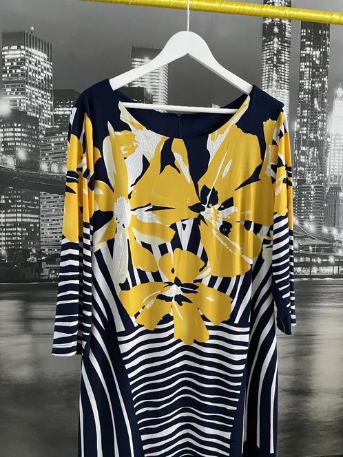 prachtige jurk - merk Frank Lyman - 48/50, Kleding | Dames, Jurken, Zo goed als nieuw, Maat 46/48 (XL) of groter, Geel, Onder de knie