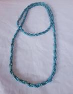 Long collier de pierres turquoises Jaspe, 126cm, vintage 80', Bijoux, Sacs & Beauté, Colliers, Utilisé, Autres couleurs, Enlèvement ou Envoi