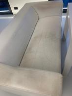 Gratis 2 zetels (tweezit) in wit kunstleder, Ophalen, Gebruikt, Tweepersoons, Rechte bank