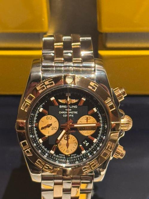 Breitling chronomat 44 CB0110 2013, Full set Netjes, Handtassen en Accessoires, Horloges | Heren, Gebruikt, Breitling, Goud, Ophalen of Verzenden