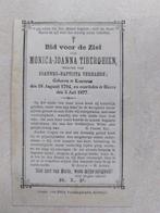 oud doodsprentje 1794-1877 (Kortrijk/Heule), Envoi