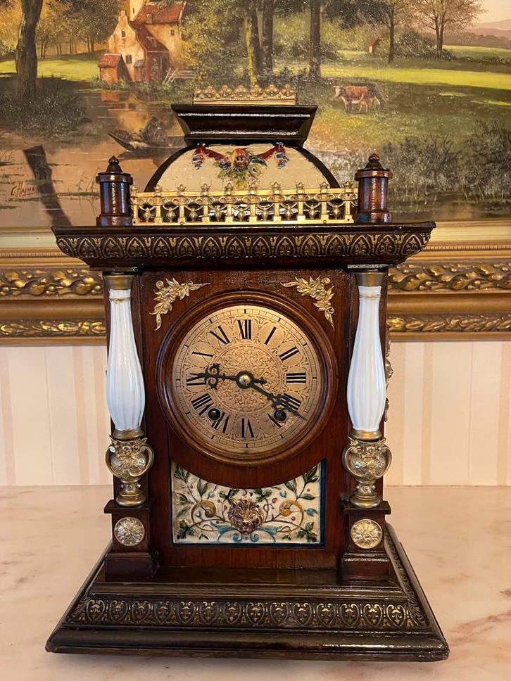 Zeer zeldzame mantelklok van Carl Werner (1832-1890), Antiek en Kunst, Antiek | Klokken, Ophalen