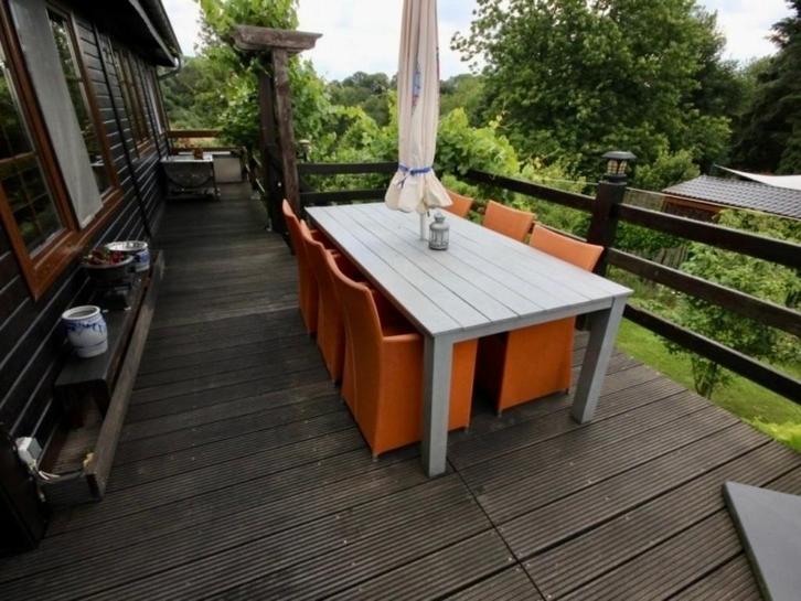 Table d’extérieur en bois composite + 6 chaises, Tuin en Terras, Tuintafels, Gebruikt, Rechthoekig, Kunststof, Ophalen