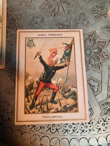Porte drapeau de l'Armée Française en chrome ancien, Enlèvement ou Envoi, Avant 1940, Gravure, Comme neuf