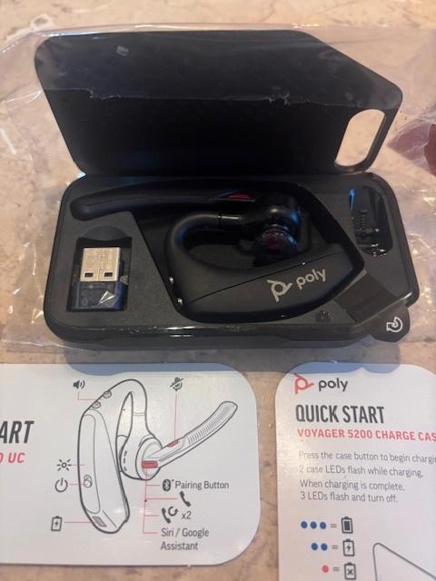 poly voyager 5200 uc - unused, Computers en Software, Headsets, Nieuw, In-ear, Draadloos, Ophalen