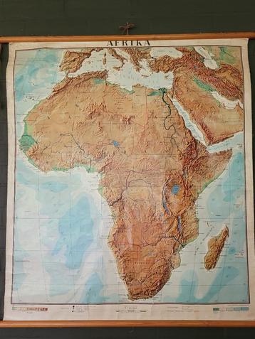 Oude schoolkaart koloniaal Afrika