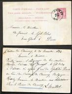 Entier postal de 1892 envoyé du Château de Chimay signé pour, Envoi, Lettre