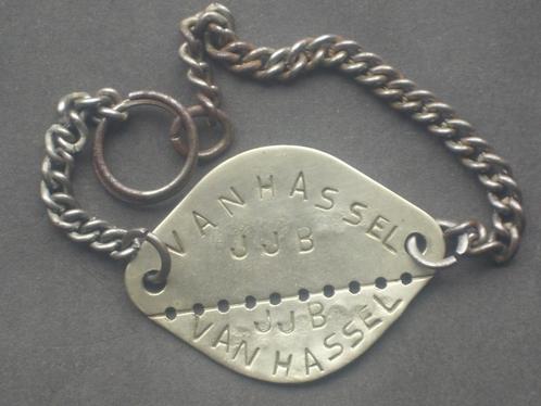 Bracelet matricule ABBL 4ème Chasseurs à cheval escadron C, Verzamelen, Militaria | Tweede Wereldoorlog, Landmacht, Embleem of Badge