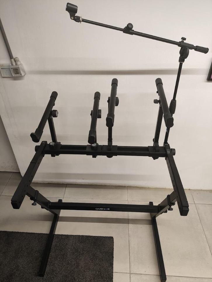 Quik Lok statief voor 3 keyboards en microfoon, Muziek en Instrumenten, Standaarden, Zo goed als nieuw, Instrumentstandaard, Keyboard of Synthesizer