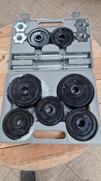 Kit haltères musculation 20kg en fonte + mallette, Sports & Fitness, Enlèvement, Comme neuf, Bras, Haltère