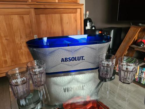 Absolut vodka ijsemmer met 4 bekers, Verzamelen, Merken en Reclamevoorwerpen, Nieuw, Ophalen of Verzenden