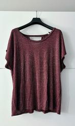MS Mode bordeaux T-shirt met glitterdraad, Zo goed als nieuw, MS Mode, Rood, Shirt of Top