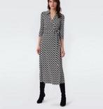 Diane Von Furstenberg - Black & White Chain Link Wrap Dress, Ophalen of Verzenden, Zo goed als nieuw, Maat 38/40 (M)