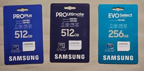 MicroSD Samsung 256/512 Go EvoSelect / ProPlus / UltimatePro, Informatique & Logiciels, Clés USB, Neuf, 512 GB, Enlèvement ou Envoi