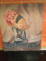 Antieke olieverf schilderij op paneel 1923, Antiek en Kunst, Kunst | Schilderijen | Klassiek, Ophalen of Verzenden