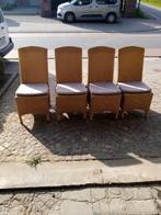4 LOOMSTOELEN MET KUSSENTJES AVANT BY LEZ, Bruin, Ophalen of Verzenden, Zo goed als nieuw, Vier