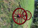 Antiek : karrenwielen met assen, Ophalen, Gebruikt