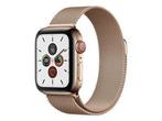 Apple Watch 5 44 mm Inox- E-SIM - bracelet Milan - Neuf, Bijoux, Sacs & Beauté, Rose, Apple, IOS, Enlèvement ou Envoi