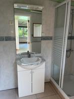 Meuble de salle de bains avec vasque porcelaine, robinet, Ophalen, Gebruikt, 100 tot 150 cm, 50 tot 100 cm