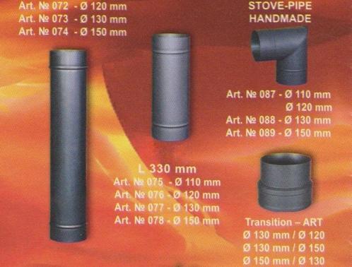 Kachelpijpen, buizen van Ø 110, 120, 130 en 150 mm, Doe-het-zelf en Bouw, Buizen en Afvoer, Nieuw, Overige materialen, Ophalen of Verzenden