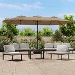 Parasol dubbel 449x245 cm taupe, Tuin en Terras, Ophalen of Verzenden, Nieuw