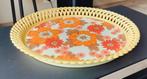 Vintage retro oranje bloemmotief dienplateau, Ophalen of Verzenden