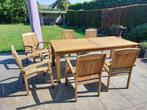 Houten tuinmeubels, Tuin en Terras, Ophalen, Gebruikt, 6 zitplaatsen, Teakhout