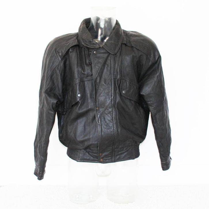 Soepele Leren Heren Jas287* (Maat 50) € 55,-, Kleding | Heren, Jassen | Winter, Zo goed als nieuw, Maat 48/50 (M), Zwart, Verzenden