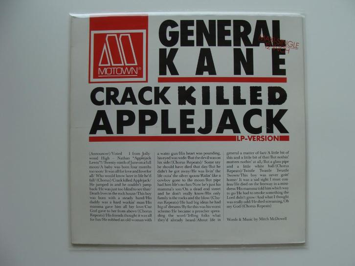 General Kane – Crack Killed Applejack (1986), Cd's en Dvd's, Vinyl | Hiphop en Rap, 1985 tot 2000, 12 inch, Ophalen of Verzenden