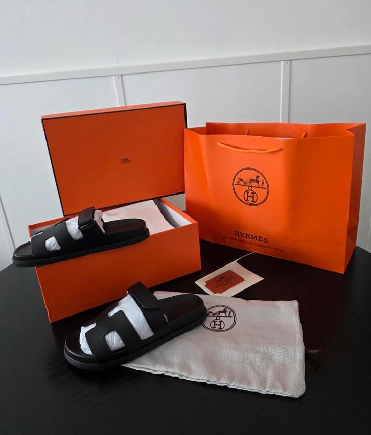 Hermes chypre, Kleding | Heren, Schoenen, Nieuw, Slippers, Zwart, Ophalen of Verzenden