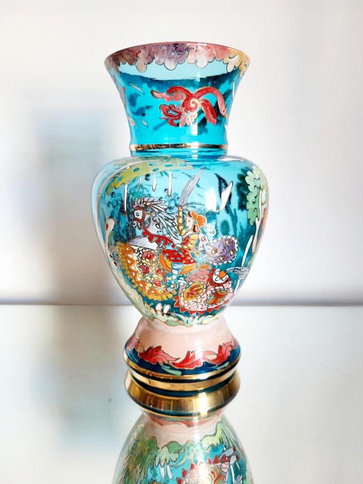 royo vaas, emailleert, Antiek en Kunst, Antiek | Glaswerk en Kristal, Ophalen of Verzenden