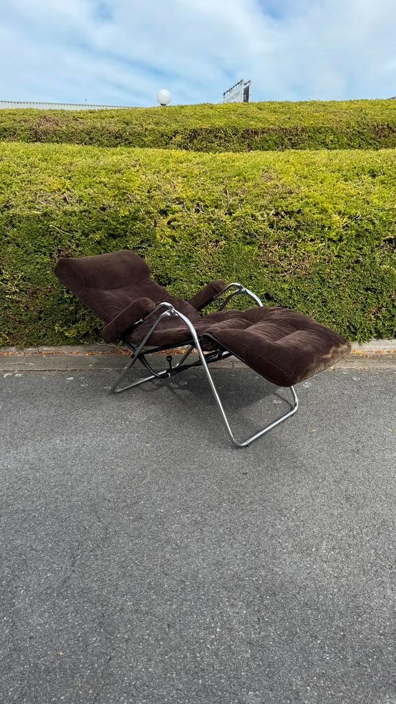 Ligzetel, Huis en Inrichting, Fauteuils, Zo goed als nieuw, Metaal, Stof, Overige materialen, 50 tot 75 cm, Ophalen