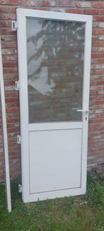 Metalen buitendeur met dubbele beglazing, Ophalen, 80 tot 100 cm, 200 tot 215 cm, Glas