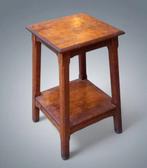 Vintage bijzetstandaard Massief eiken antiek onderstel, Ophalen