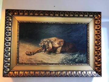 Schilderij olie op doek gesigneerd beschikbaar voor biedingen