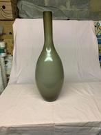Kaki groene vintage vaas, Ophalen of Verzenden, Groen, Glas